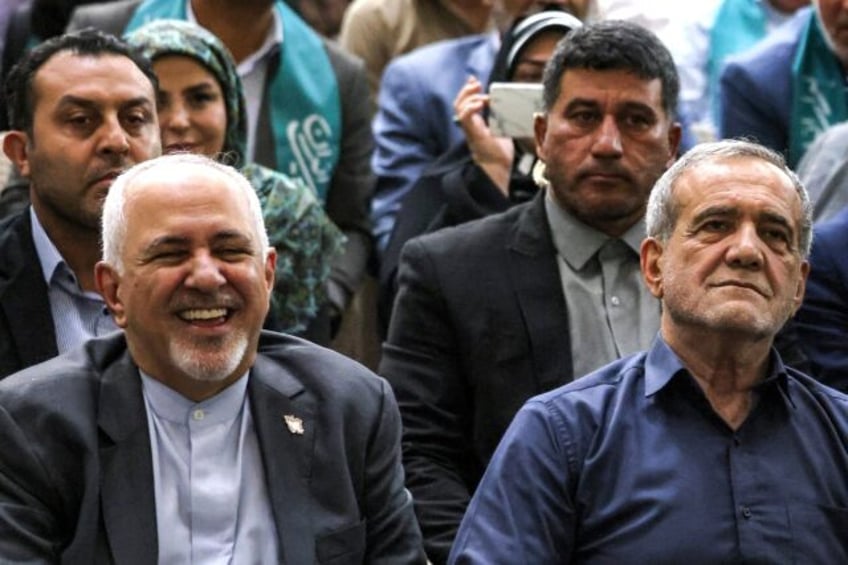 The architect of Iran's 2015 nuclear deal with major powers, Mohammad Javad Zarif, is seen