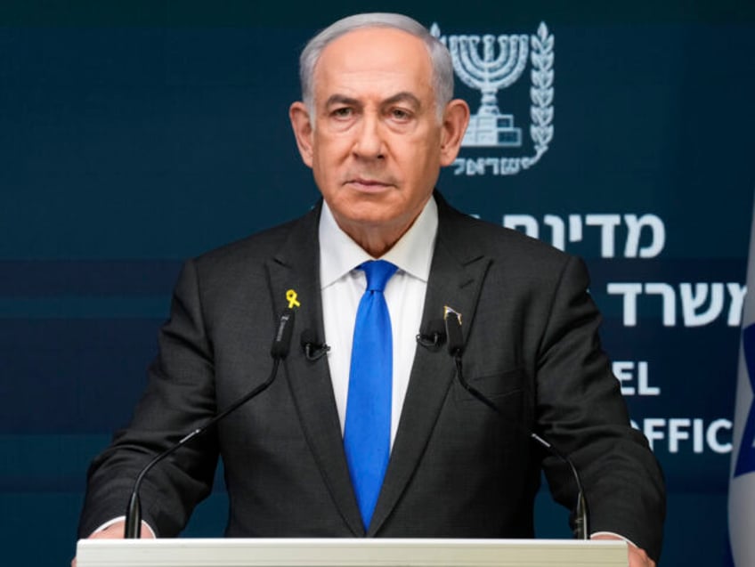 Israeli Prime Minister Benjamin Netanyahu speaks during a news conference in Jerusalem, Mo