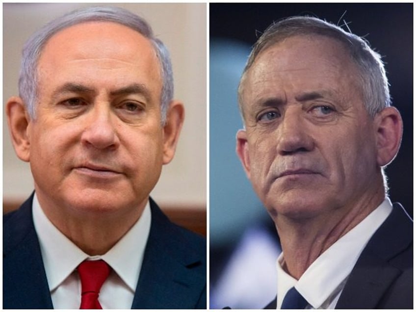 netanyahu gantz form unity government in israel hamas fires rockets at tel aviv