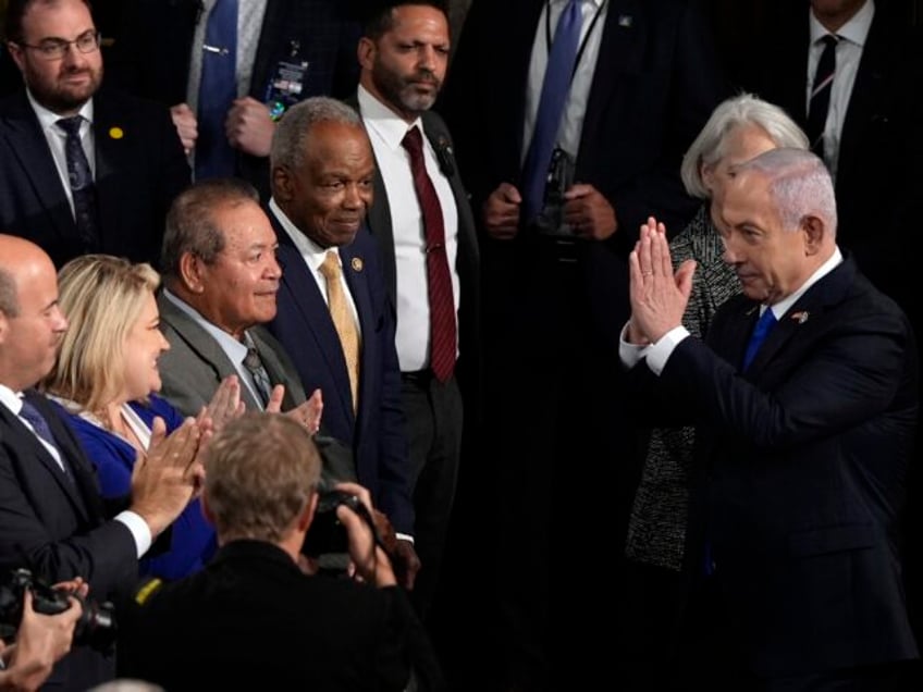 Israeli Prime Minister Benjamin Netanyahu arrives to speak to a joint meeting of Congress