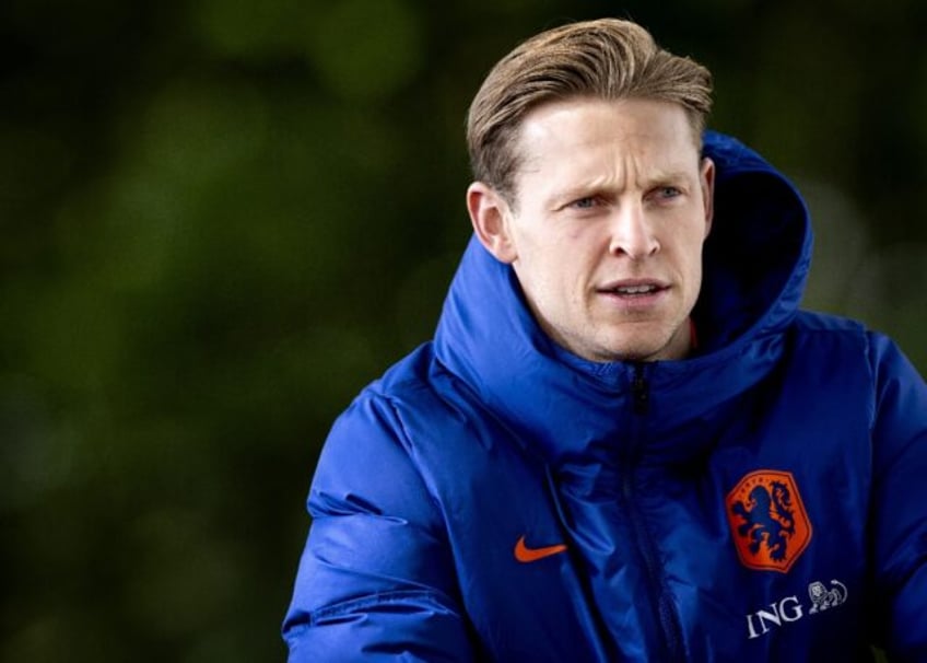 Frenkie de Jong during a Netherlands training session on Sunday