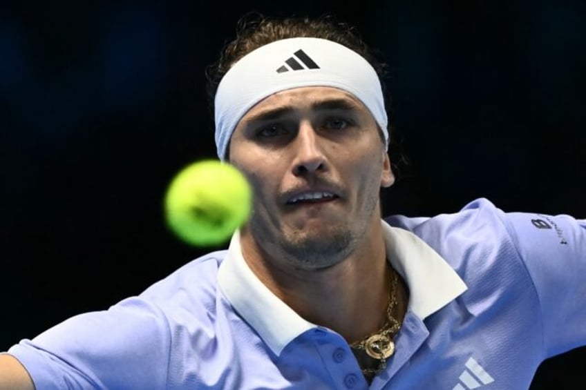 Alexander Zverev takes aim at one of the modern balls on his way to victory over Andrey