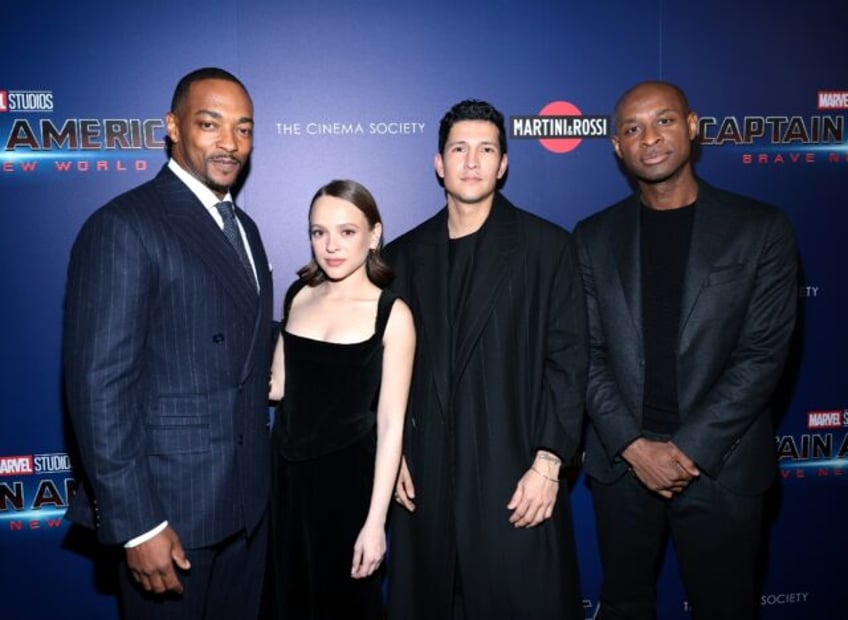 The stars of 'Captain America: Brave New World' -- (L-R) Anthony Mackie, Shira Haas, Danny