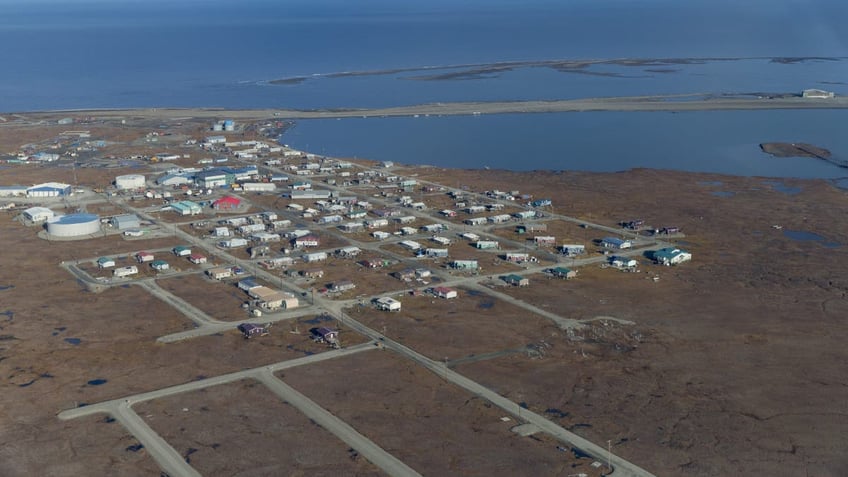 Aerial view of Barter Island, Kaktovik, AK, where one base is located