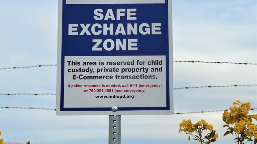 Safe exchange zone sign