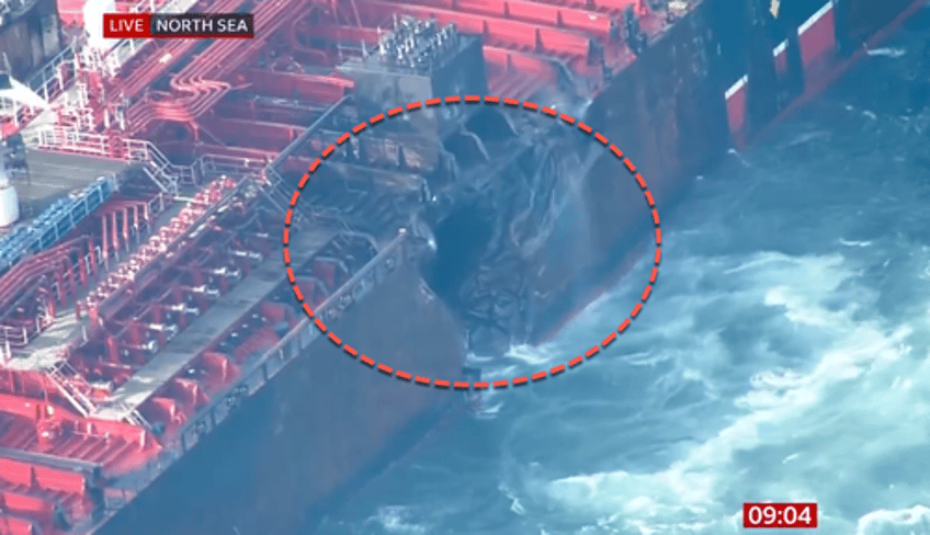 new footage reveals massive hole in paralyzed us oil tanker hauling jet fuel for navy 