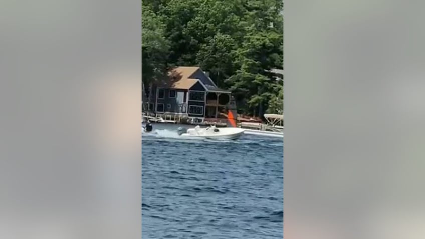 unmanned boat out-of-control on Smith's Cove on Lake Winnipesaukee