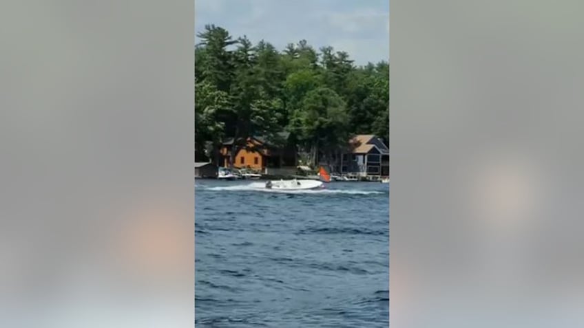 unmanned boat out-of-control on Smith's Cove on Lake Winnipesaukee