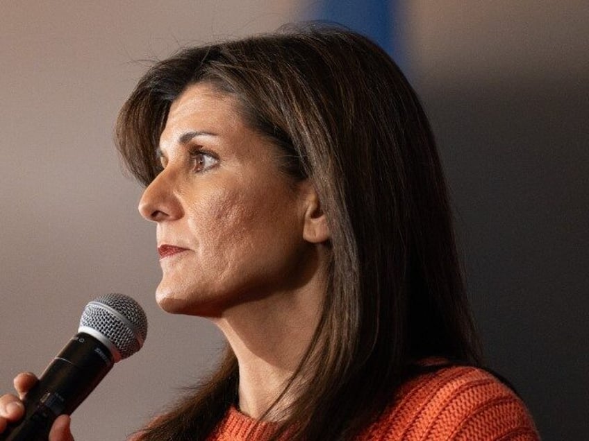 Nikki Haley, former governor of South Carolina and 2024 Republican presidential candidate, during a campaign event at the Artisan Hotel in Salem, New Hampshire, on Monday, Jan. 22, 2024. Haley's New Hampshire ambitions depend on high turnout among undeclared voters and former Democrats, strengthening her argument that she can grow …