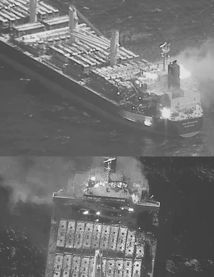 new images reveal houthi missile damage to oaktrees previously owned bulk carrier