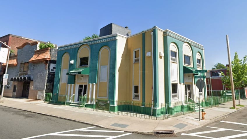 The front of the Masjid Muhammad-Newark mosque at South Orange Avenue and Camden Street.