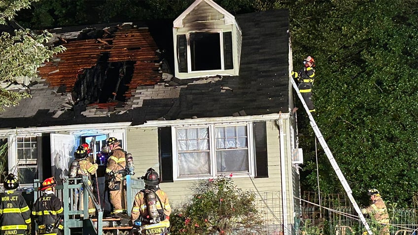 House that was lit on fire in New Jersey