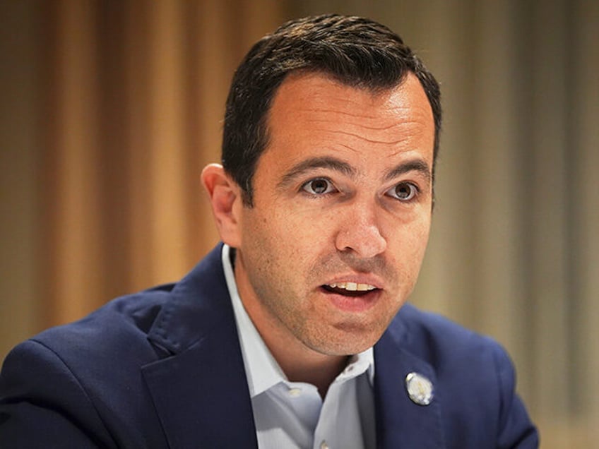 New Jersey Attorney General Matt Platkin speaks during an interview with The Associated Pr