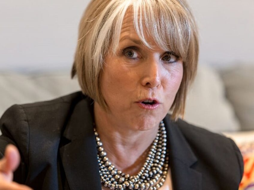 Michelle Lujan Grisham, governor of New Mexico, speaks during an interview at her office in Santa Fe, New Mexico, U.S., on Thursday, Aug. 8, 2019. Lujan Grisham is balancing her concern over the catastrophic effects of climate change with the state's extraordinary dependence on oil and gas. Photographer: Steven St …