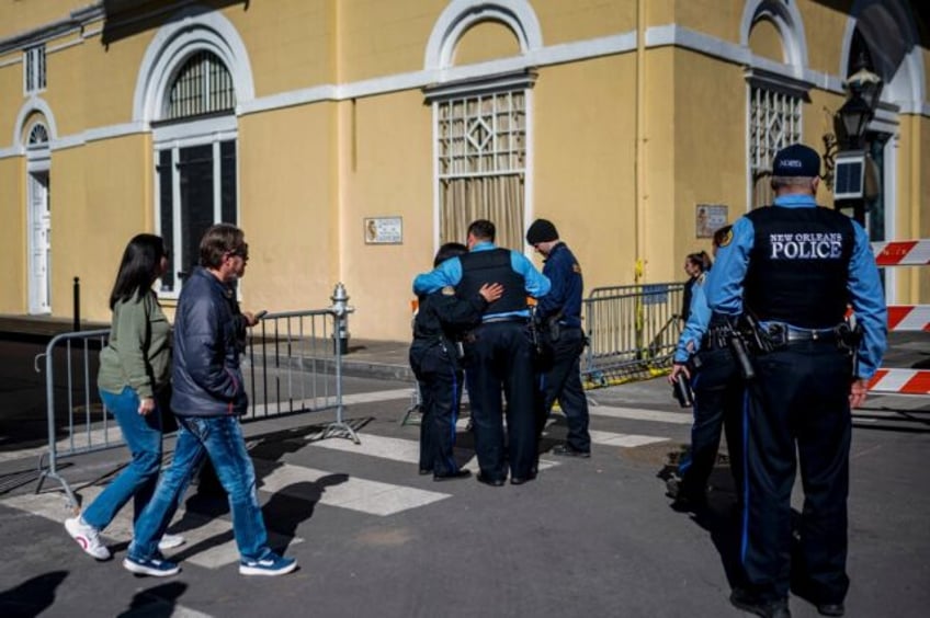 Police block off the French Quarter in New Orleans after a truck rammed into a crowd of Ne