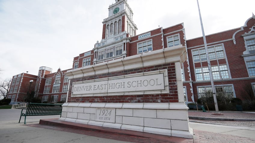 File photo shows Denver East High School in Denver.