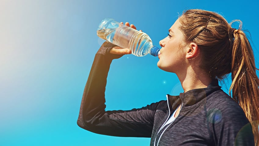 Woman drinking water