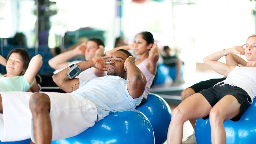 Group of people in work out class