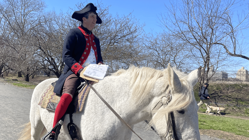 A.J. Jacobs on a horse