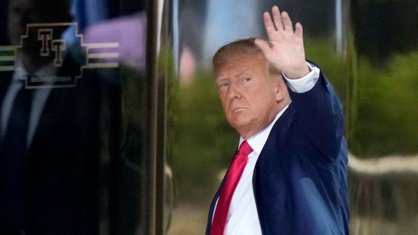 Former president Donald Trump arrives at Trump Tower in New York