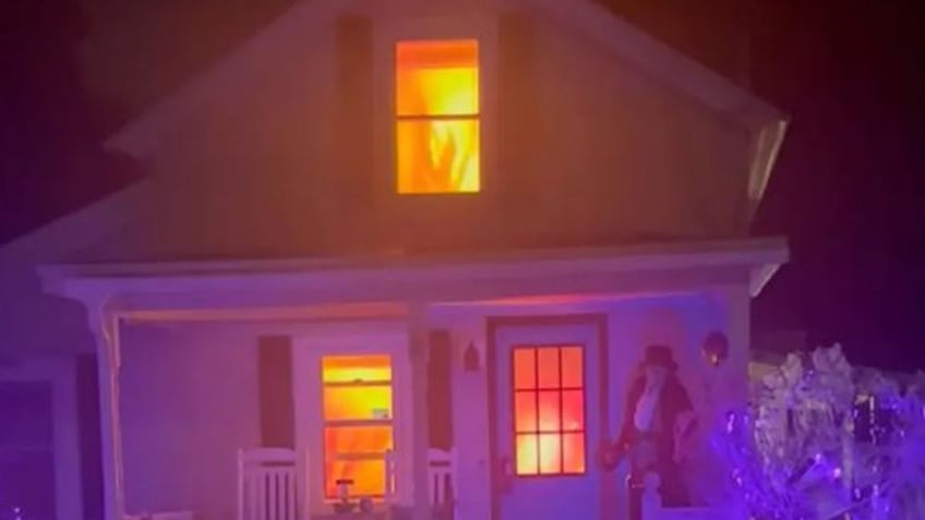 new york house fire turns out to be amazing and realistic halloween display fire department