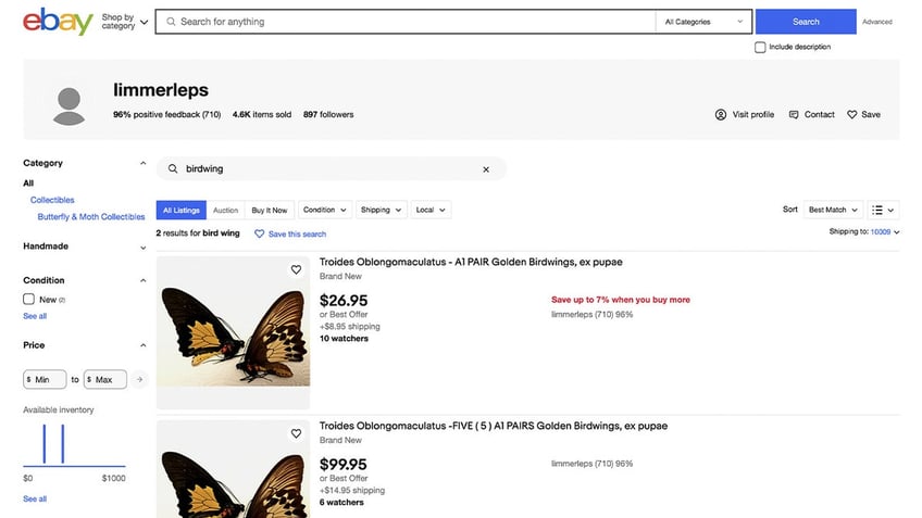 new york man charged for allegedly smuggling 200k of rare butterflies selling them on ebay etsy