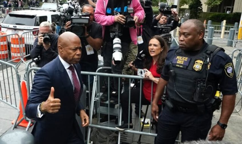 New York City Mayor Eric Adams arrives to appear in court after being indicted on corrupti