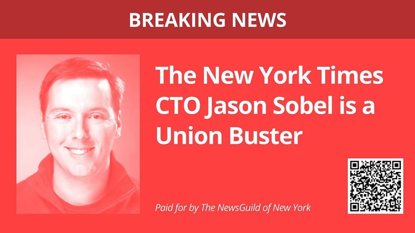 New York Times Times CTO Jason Sobel has been accused of union busting by the Tech Guild. 