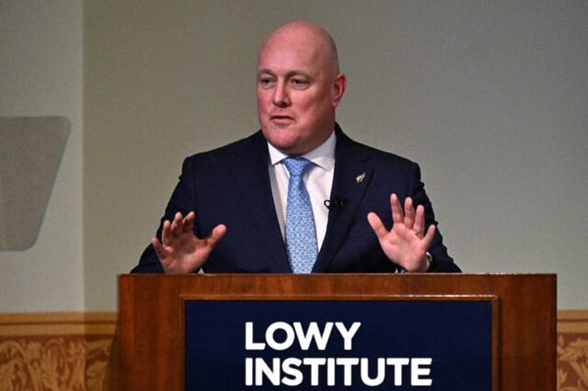 New Zealand Prime Minister Christopher Luxon speaks at the Lowy institute in Sydney on Aug