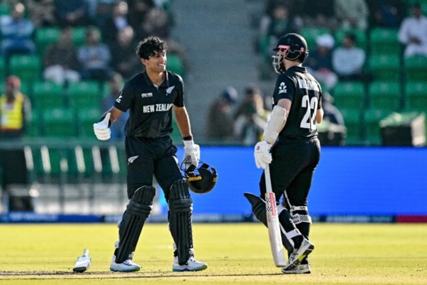 Rachin Ravindra (L) and Kane Williamson led New Zealand to an imposing 362-6 in their Cham