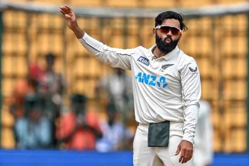 New Zealand's Ajaz Patel during the first Test in Bengaluru