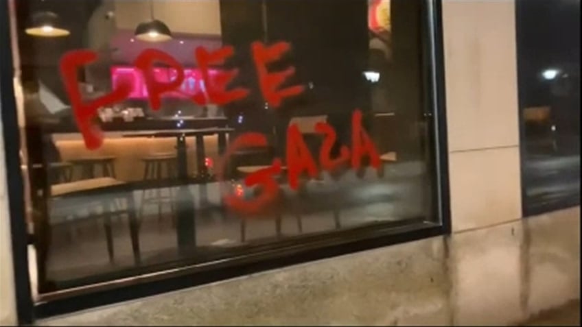 Graffiti that reads, 'Free Gaza'