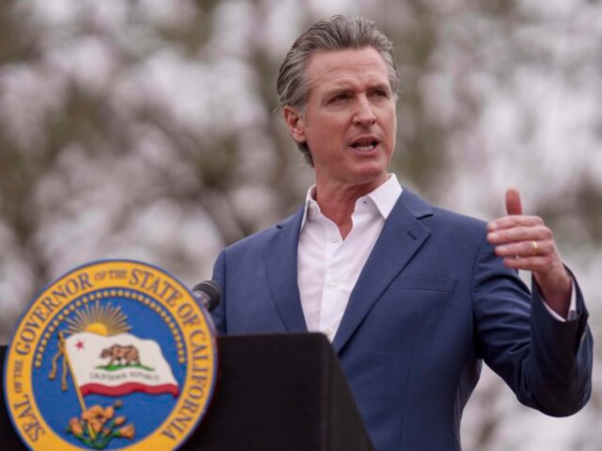 California Gov. Gavin Newsom speaks during a press conference in Los Angeles, Wednesday, S