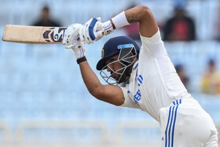 India's Dhruv Jurel plays a shot during the third day of the fourth Test cricket match bet