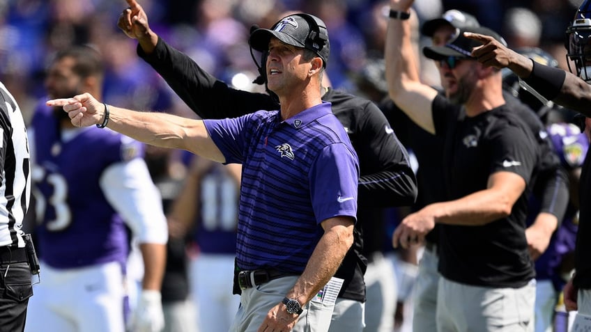 John Harbaugh on the sideline