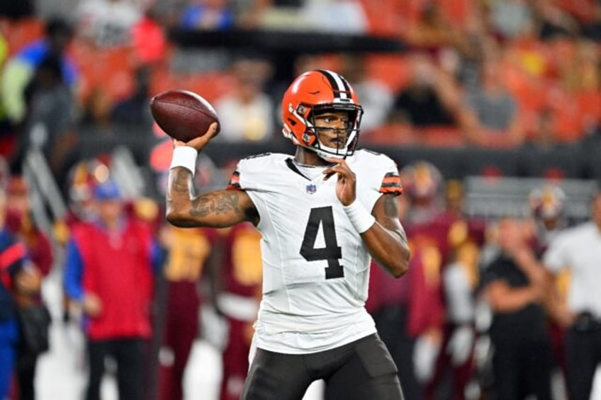 Cleveland Browns quarterback Deshaun Watson plays in an NFL pre-season game