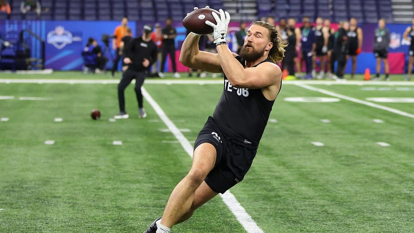 Dallin Holker participates in a drill