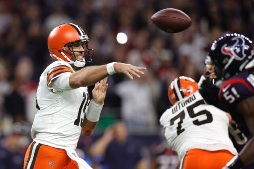 Joe Flacco threw two 'pick six' interceptions as the Cleveland Browns fell to a 45-14 playoff defeat at the Houston Texans on Saturday.