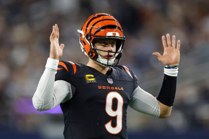 Cincinnati Bengals quarterback Joe Burrow, celebrating a touchdown in a win at Dallas, had