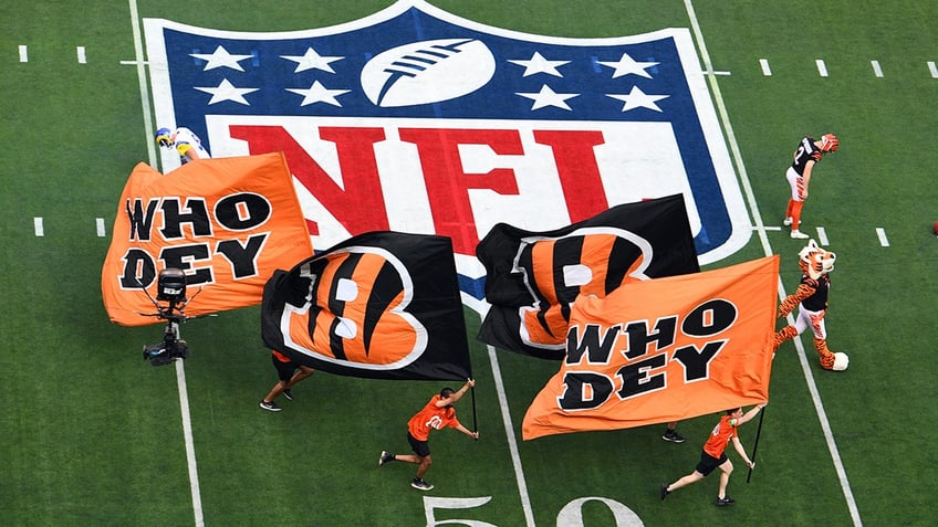 Bengals flags at Super Bowl