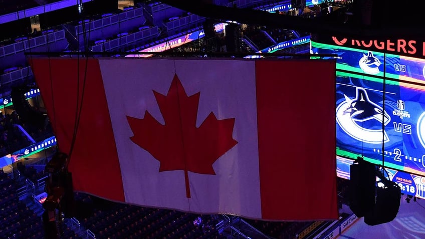 Canada dlag at Canucks game