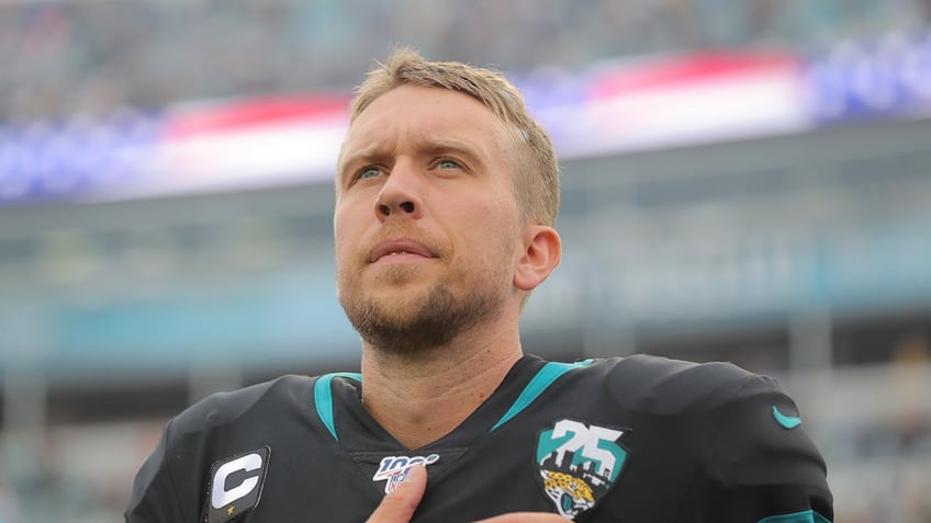 Nick Foles during national anthem