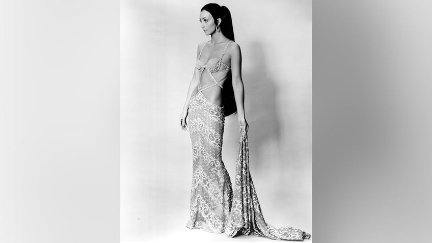 Cher in a revealing dress in 1972