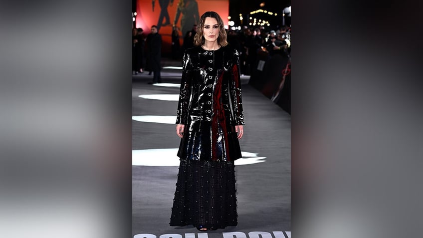 Keira Knightley wore a unique black dress to the premiere of "The Black Doves."