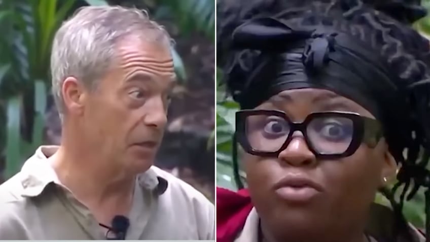 nigel farage argues with youtube celebrity about immigration during reality show in the jungle