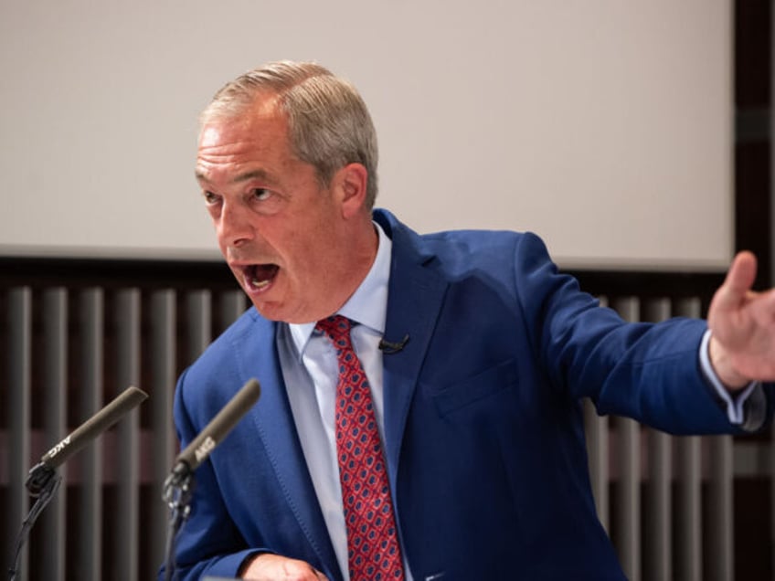 LONDON, ENGLAND - JULY 5: Leader of Reform UK, MP for Clacton, Nigel Farage speaks during