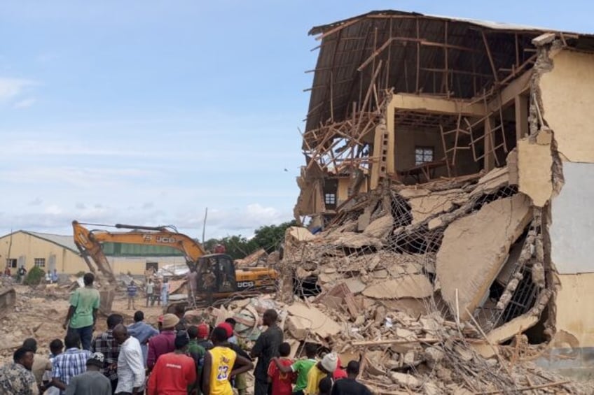 Wreckage of the Saint Academy school in Jos North district, Plateau State