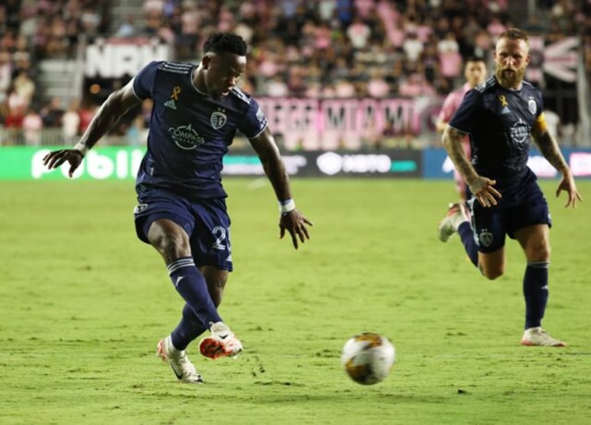 Sporting Kansas City striker Willy Agada, shown against reigning Leagues Cup champion Inte