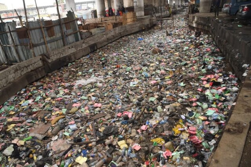 Roads and drains in Lagos are littered with plastic waste