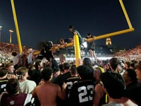 Night vision view from helicopter gives wild perspective of viral Vanderbilt celebration with goalpost